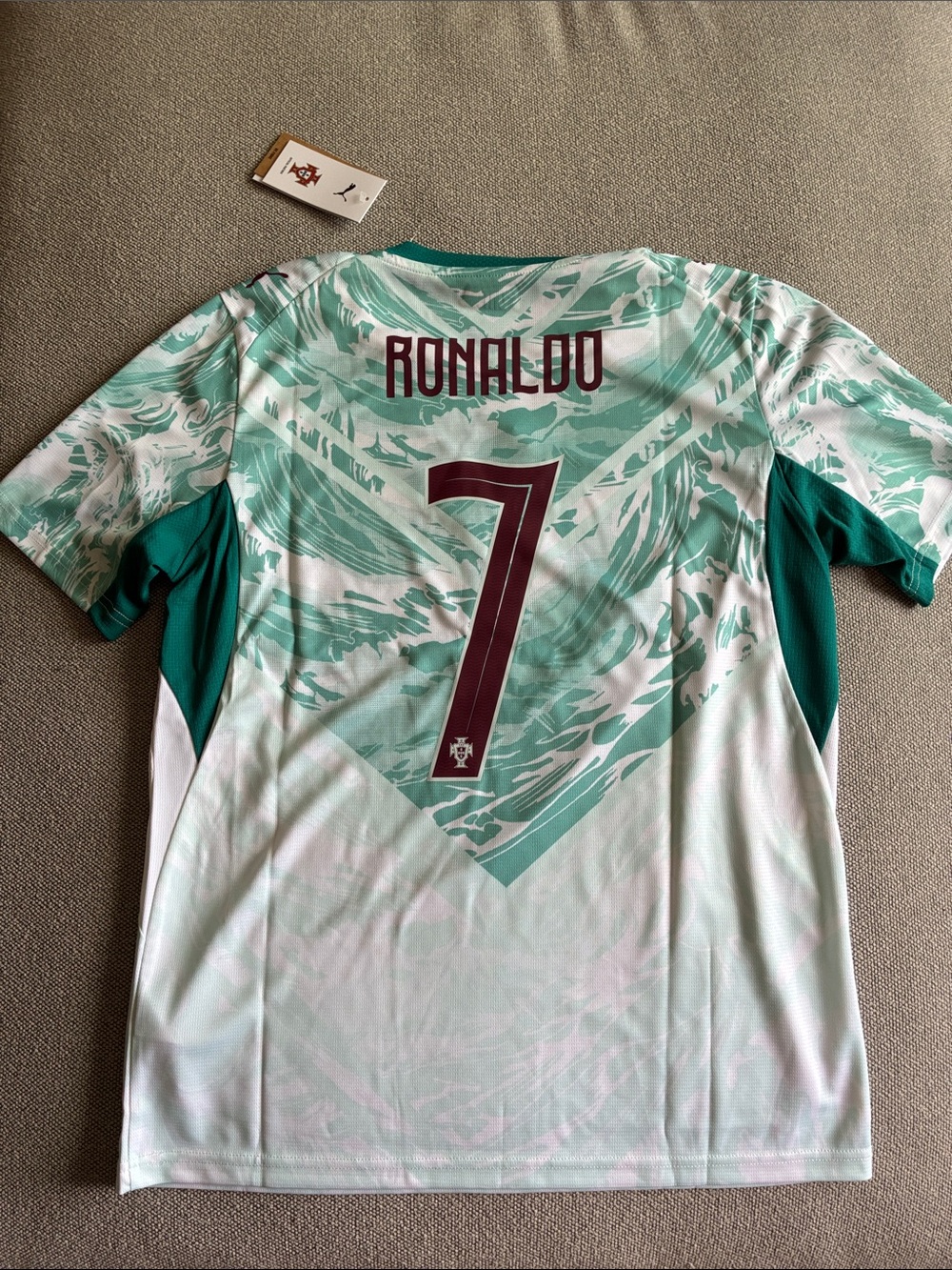 Puma Men's Ronaldo #7 Football Jersey - Teal & Maroon